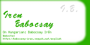 iren babocsay business card
