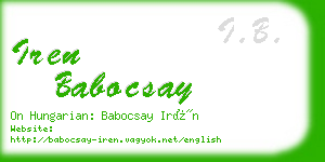 iren babocsay business card